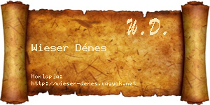 Wieser Dénes névjegykártya